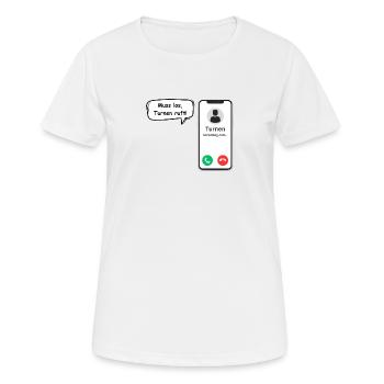 Gymnastics Calls - Sports Saying - ApriNoeScor - Women's Breathable T-Shirt - white - Front - AI Model Female 172 dark (172cm)