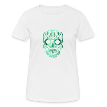 Skull - Frauen T-Shirt atmungsaktiv - Weiß - Vorne - AI Model Female 172 dark (172cm)