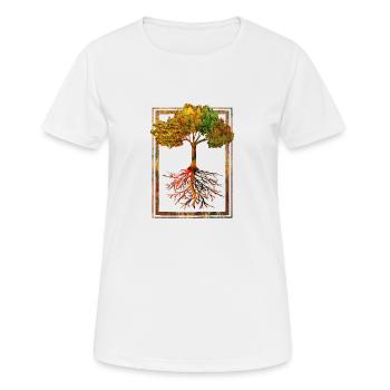 Mère nature cadre racines arbre arborvitae - T-shirt respirant Femme - blanc - Devant - AI Model Female 172 dark (172cm)