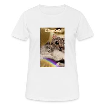 Homesaleor Love Cat's - Frauen T-Shirt atmungsaktiv - Weiß - Vorne - AI Model Female 172 dark (172cm)