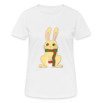 Kühles Kaninchen - Frauen T-Shirt atmungsaktiv - Weiß - Vorne - AI Model Female 172 dark (172cm)