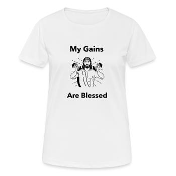 Mes gains - T-shirt respirant Femme - blanc - Devant - AI Model Female 172 dark (172cm)