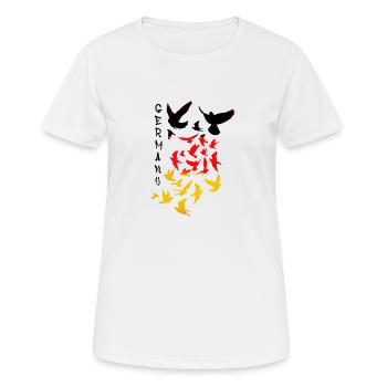tauben,taube,vögel,vogelschwarm,deutschland - Frauen T-Shirt atmungsaktiv - Weiß - Vorne - AI Model Female 172 dark (172cm)