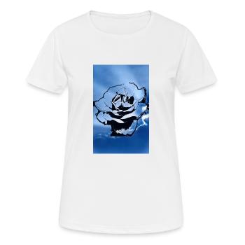 Fleur de ciel bleu foncé - T-shirt respirant Femme - blanc - Devant - AI Model Female 172 dark (172cm)