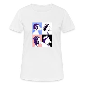 Reine II -Elizabeth Angleterre Reine,Chewing Gum,pop-art - T-shirt respirant Femme - blanc - Devant - AI Model Female 172 dark (172cm)