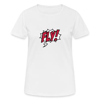 fliegen - Frauen T-Shirt atmungsaktiv - Weiß - Vorne - AI Model Female 172 dark (172cm)