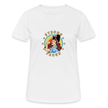 Strong Proud Starke Frau Gleichberechtigung Peace - Frauen T-Shirt atmungsaktiv - Weiß - Vorne - AI Model Female 172 dark (172cm)