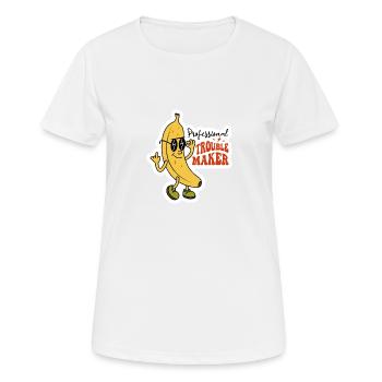 Créateur de troubles professionnel Sarcastique Banana Design - T-shirt respirant Femme - blanc - Devant - AI Model Female 172 dark (172cm)