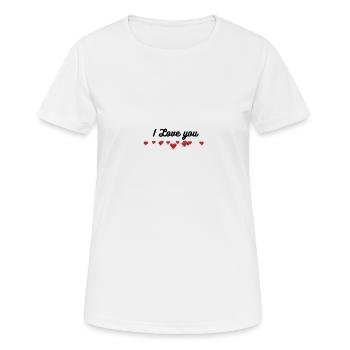 Je t'aime - T-shirt respirant Femme - blanc - Devant - AI Model Female 172 dark (172cm)