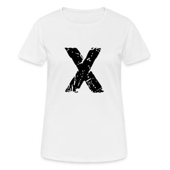 Buchstabe X X Stencil - Farbwechsel - Frauen T-Shirt atmungsaktiv - Weiß - Vorne - AI Model Female 172 dark (172cm)