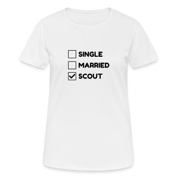 scout / scouting / scoutisme / guide - T-shirt respirant Femme - blanc - Devant - AI Model Female 172 dark (172cm)