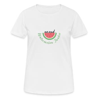 Wassermelonen Junkie - Frauen T-Shirt atmungsaktiv - Weiß - Vorne - AI Model Female 172 dark (172cm)