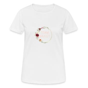 Moderner Kranz Team Braut personalisierbar - Frauen T-Shirt atmungsaktiv - Weiß - Vorne - AI Model Female 172 dark (172cm)