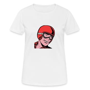 Fahrer - Frauen T-Shirt atmungsaktiv - Weiß - Vorne - AI Model Female 172 dark (172cm)