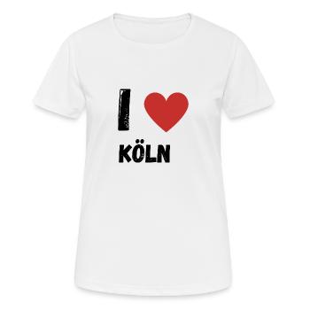 I Love Köln - Frauen T-Shirt atmungsaktiv - Weiß - Vorne - AI Model Female 172 dark (172cm)
