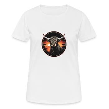 Les bovins écossais des Highlands aiment mes Highlands - T-shirt respirant Femme - blanc - Devant - AI Model Female 172 dark (172cm)