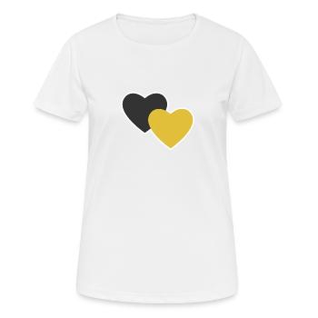 Coeur d'amour noir jaune - T-shirt respirant Femme - blanc - Devant - AI Model Female 172 dark (172cm)