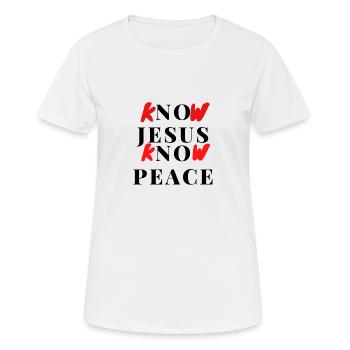 Jésus-Christ,Jésus-Christ,Jésus-Christ,Jésus-Christ - T-shirt respirant Femme - blanc - Devant - AI Model Female 172 dark (172cm)