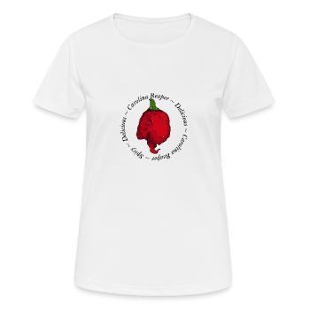 Carolina Reaper - Frauen T-Shirt atmungsaktiv - Weiß - Vorne - AI Model Female 172 dark (172cm)