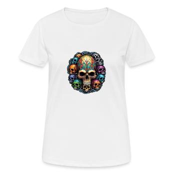 Decorative Large Skull with Small Skulls - Women's Breathable T-Shirt - white - Front - AI Model Female 172 dark (172cm)