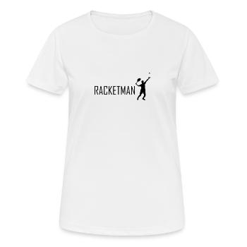 Racketman Tennis Aufschlag - Frauen T-Shirt atmungsaktiv - Weiß - Vorne - AI Model Female 172 dark (172cm)