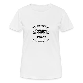 Sexy JENAER Stadt - Frauen T-Shirt atmungsaktiv - Weiß - Vorne - AI Model Female 172 dark (172cm)