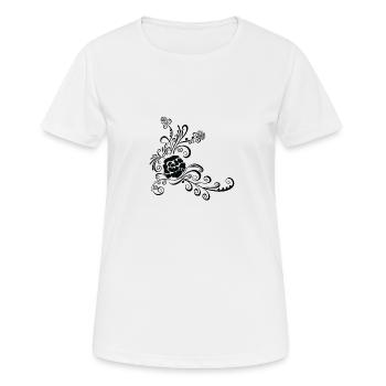 Black Rose Vine Ornament - Women's Breathable T-Shirt - white - Front - AI Model Female 172 dark (172cm)