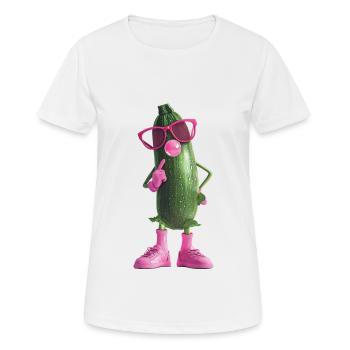 Zucchini - Frauen T-Shirt atmungsaktiv - Weiß - Vorne - AI Model Female 172 dark (172cm)