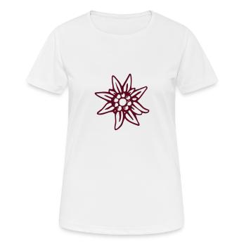 Edelweiss - Frauen T-Shirt atmungsaktiv - Weiß - Vorne - AI Model Female 172 dark (172cm)