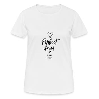 Bride - JGA- Perfect day - Heart - Women's Breathable T-Shirt - white - Front - AI Model Female 172 dark (172cm)