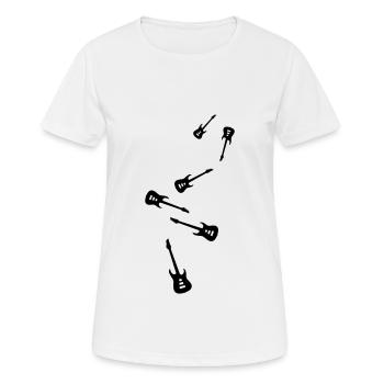 Instrument de guitare - T-shirt respirant Femme - blanc - Devant - AI Model Female 172 dark (172cm)