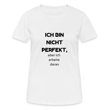 Perfekt - Frauen T-Shirt atmungsaktiv - Weiß - Vorne - AI Model Female 172 dark (172cm)