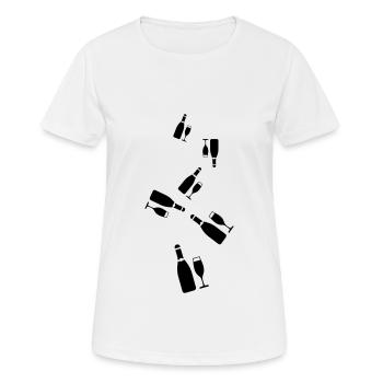 Rotwein Symbol - Frauen T-Shirt atmungsaktiv - Weiß - Vorne - AI Model Female 172 dark (172cm)