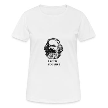 Karl Marx Prophétie - T-shirt respirant Femme - blanc - Devant - AI Model Female 172 dark (172cm)