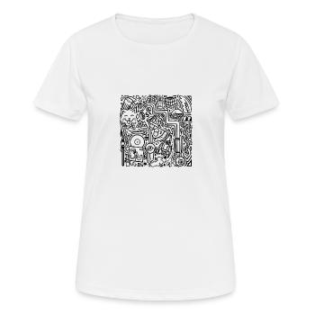 Doodles - Frauen T-Shirt atmungsaktiv - Weiß - Vorne - AI Model Female 172 dark (172cm)