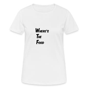 où est la nourriture - T-shirt respirant Femme - blanc - Devant - AI Model Female 172 dark (172cm)