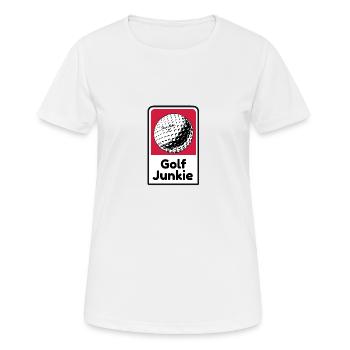 Ich bin ein Golf Junkie! - Frauen T-Shirt atmungsaktiv - Weiß - Vorne - AI Model Female 172 dark (172cm)