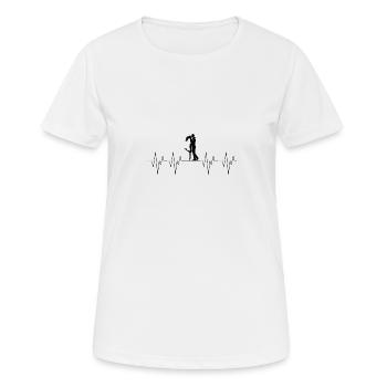 Love love Love love couple couples heart beat - Women's Breathable T-Shirt - white - Front - AI Model Female 172 dark (172cm)