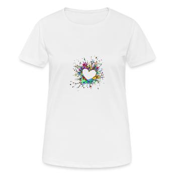 Mon cœur explose pour vous - T-shirt respirant Femme - blanc - Devant - AI Model Female 172 dark (172cm)