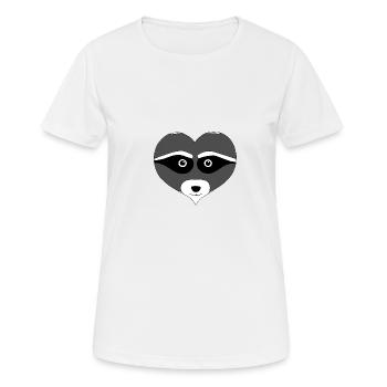 Herz-Waschbaer - Frauen T-Shirt atmungsaktiv - Weiß - Vorne - AI Model Female 172 dark (172cm)
