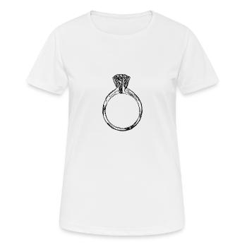 Diamantring - Frauen T-Shirt atmungsaktiv - Weiß - Vorne - AI Model Female 172 dark (172cm)