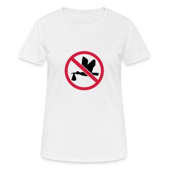 Storch - Frauen T-Shirt atmungsaktiv - Weiß - Vorne - AI Model Female 172 dark (172cm)