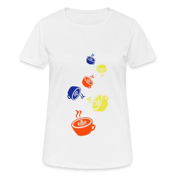 Kaffee Icon - Frauen T-Shirt atmungsaktiv - Weiß - Vorne - AI Model Female 172 dark (172cm)