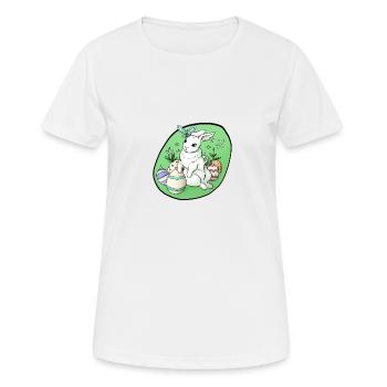 Osterhase - Frauen T-Shirt atmungsaktiv - Weiß - Vorne - AI Model Female 172 dark (172cm)