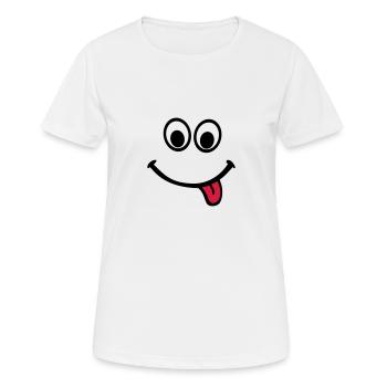 Gesicht - Frauen T-Shirt atmungsaktiv - Weiß - Vorne - AI Model Female 172 dark (172cm)