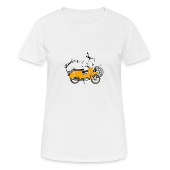 double hirondelle Sahara marron - T-shirt respirant Femme - blanc - Devant - AI Model Female 172 dark (172cm)