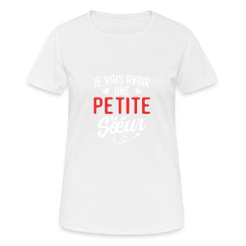 Ich werde eine kleine Schwester haben - Frauen T-Shirt atmungsaktiv - Weiß - Vorne - AI Model Female 172 dark (172cm)