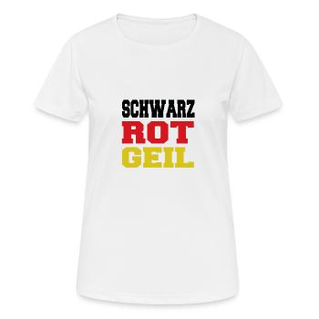 Schwarz Rot Geil Deutschland T-Shirt - Frauen T-Shirt atmungsaktiv - Weiß - Vorne - AI Model Female 172 dark (172cm)