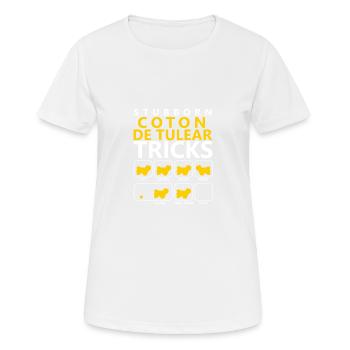 Astuces Coton de Tuléar tenaces - T-shirt respirant Femme - blanc - Devant - AI Model Female 172 dark (172cm)
