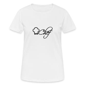 Chef Chef Cap Logo Star Chef - Women's Breathable T-Shirt - white - Front - AI Model Female 172 dark (172cm)